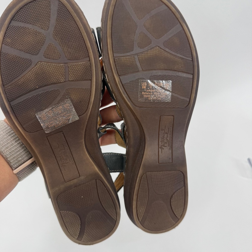 Natural Soul Naturalizer Womens All-Thru Comfort Sandals Blue Gray T-Strap 8M - Picture 10 of 12